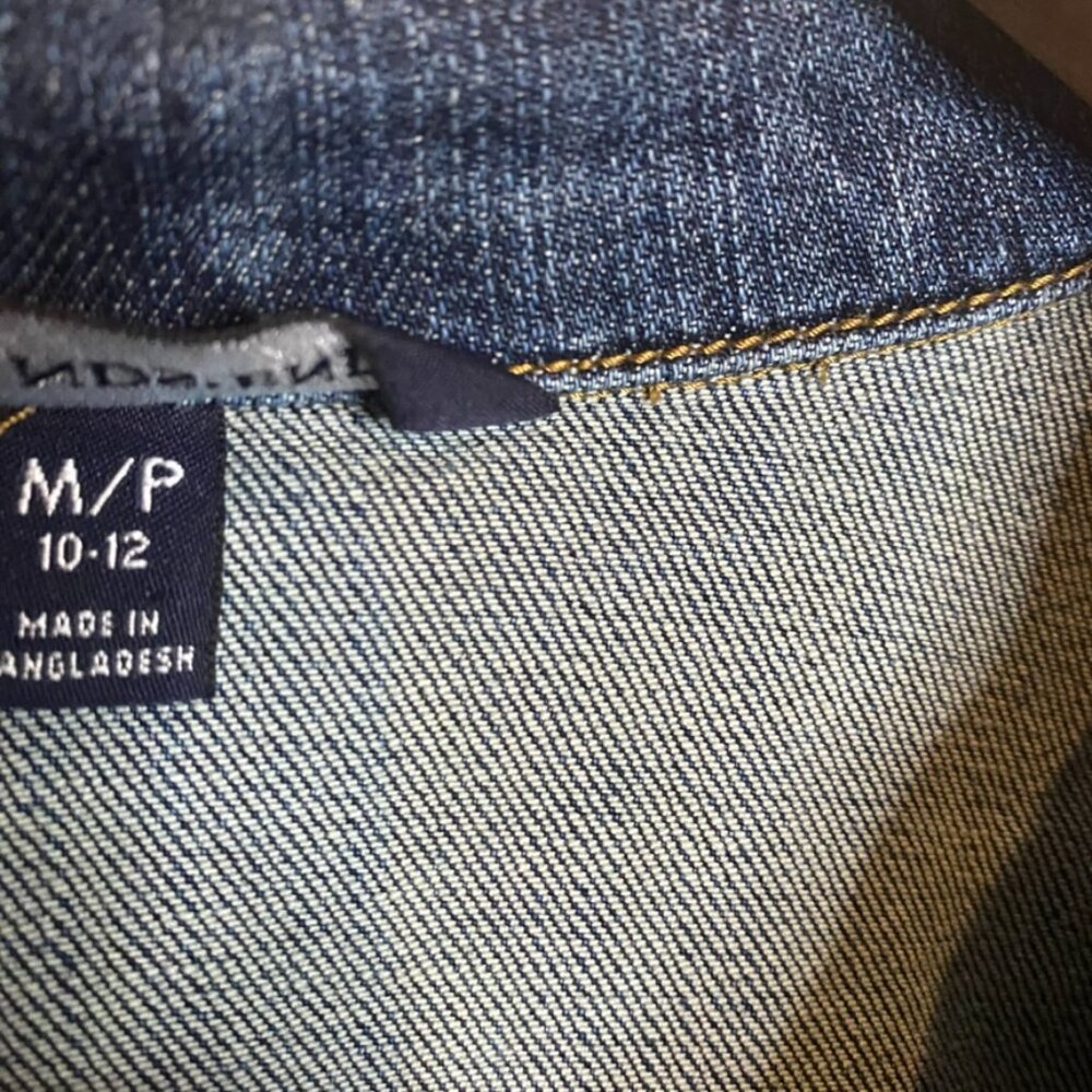 Lands End denim jacket womens size M 10/12 petite - Picture 5 of 8